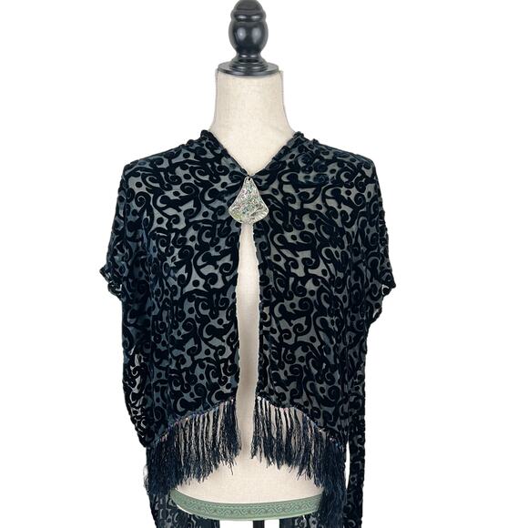 Velvet Burnout Silk Wrap Scarf